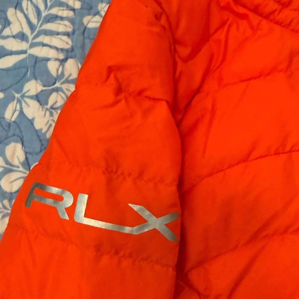 RLX Ralph Lauren Kids Sport Down Orange Puffer Jacket Size 24M